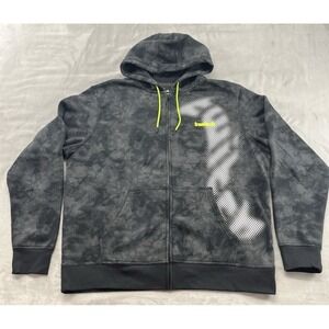 Twitch Sweatshirt Men 2XL Black Tie-Dye Fleece Full Zip Lined Hooded Outdoor
